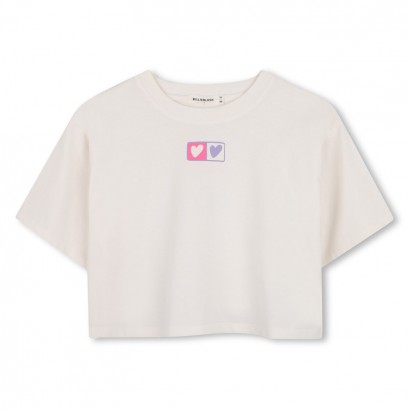 Детска къса тениска Billieblush за момиче с апликация сърца