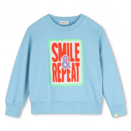 Детска блуза Billieblush за момче с надпис Smile and Repeat