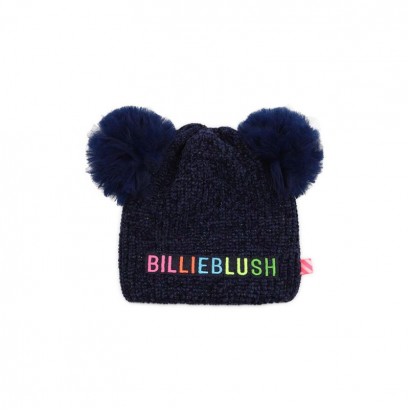 Детска шапка Billieblush за момиче с 2 помпона и лого