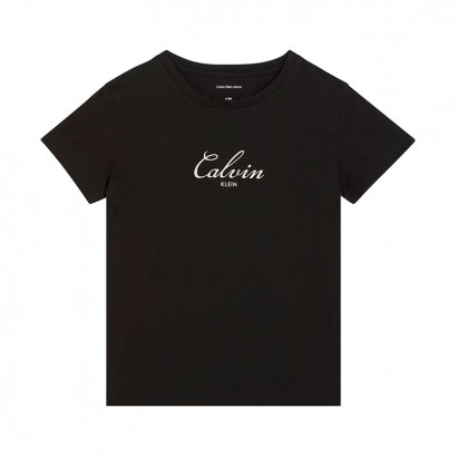 Детска тениска Calvin Klein за момиче с лого отпред