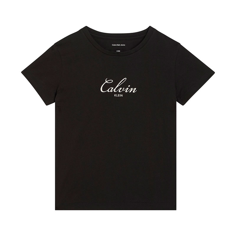 Детска тениска Calvin Klein за момиче с лого отпред