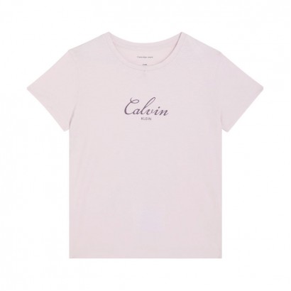 Детска тениска Calvin Klein за момиче с лого отпред