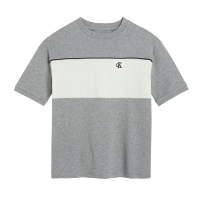 Детска тениска Calvin Klein за момче контрасна с лого
