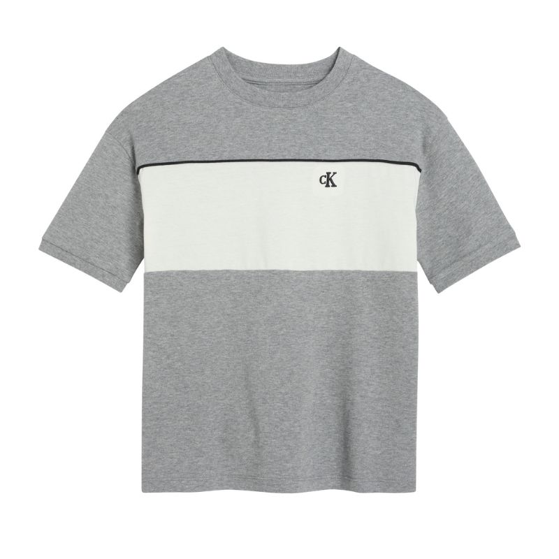 Детска тениска Calvin Klein за момче контрасна с лого