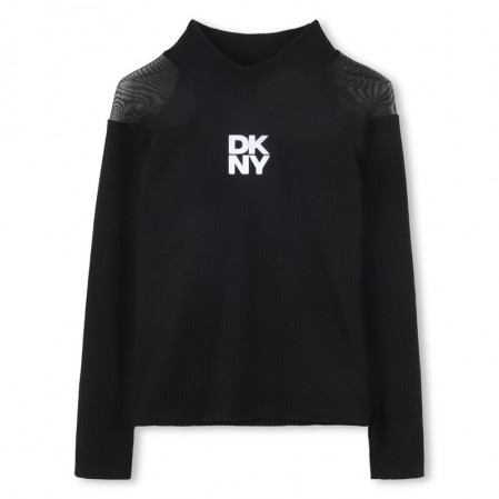 Детска блуза DKNY за момиче с мрежа на раменете