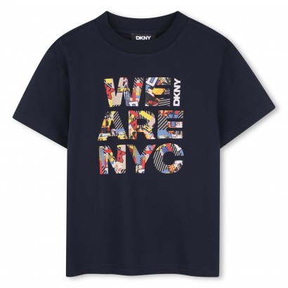 Детска тениска DKNY за момче с апликация и лого
