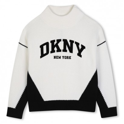 Детски пуловер DKNY за момче с апликация и лого