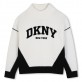 Детски пуловер DKNY за момче с апликация и лого Детски пуловер DKNY за момче с апликация и лого