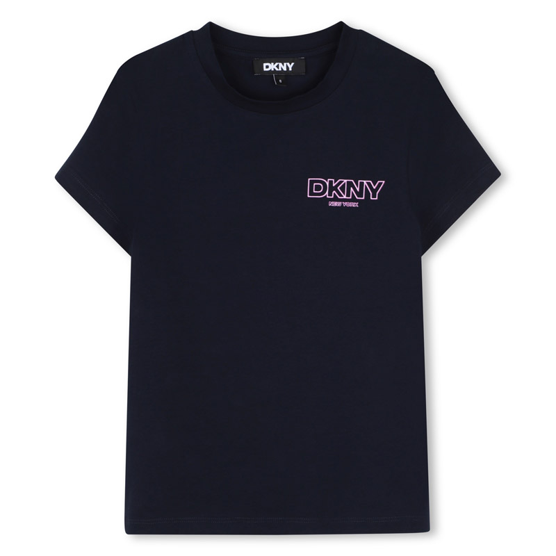 Детска тениска DKNY за момиче с лого и апликация