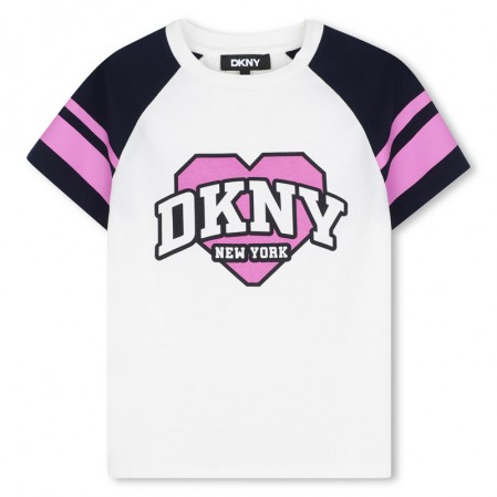 Детска тениска DKNY за момиче с лого принт