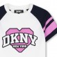 Детска тениска DKNY за момиче с лого принт