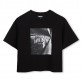 Детска къса тениска DKNY за момиче с апликация