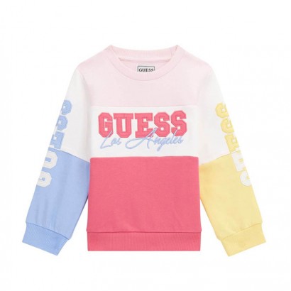 Детска спортна блуза Guess за момиче с бродирано лого