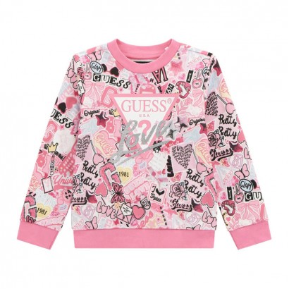 Детска блуза Guess за момиче с ефектен принт