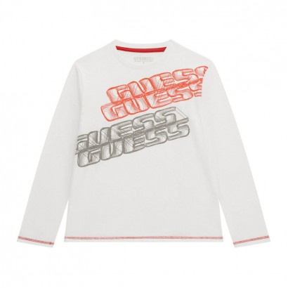 Детска блуза Guess за момче с ефектен надпис