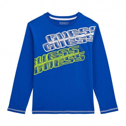 Детска блуза Guess за момче с ефектен надпис