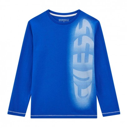 Детска блуза Guess за момче с дълъг ръкав и ефектно лого