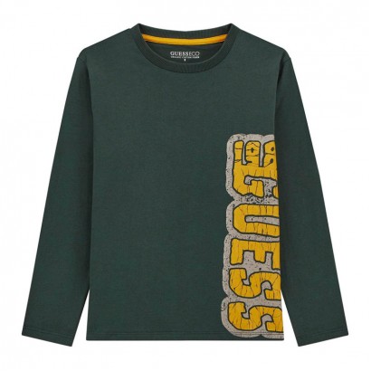 Детска блуза Guess за момче с лого надпис