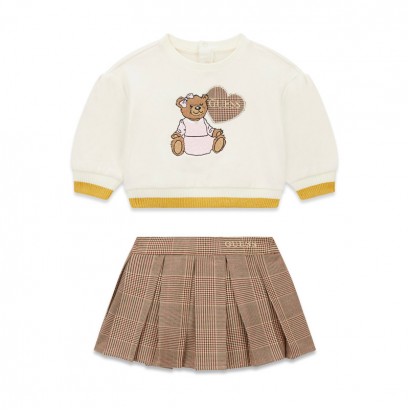 Бебешки комплект Guess за момиче 2ч с апликация мече