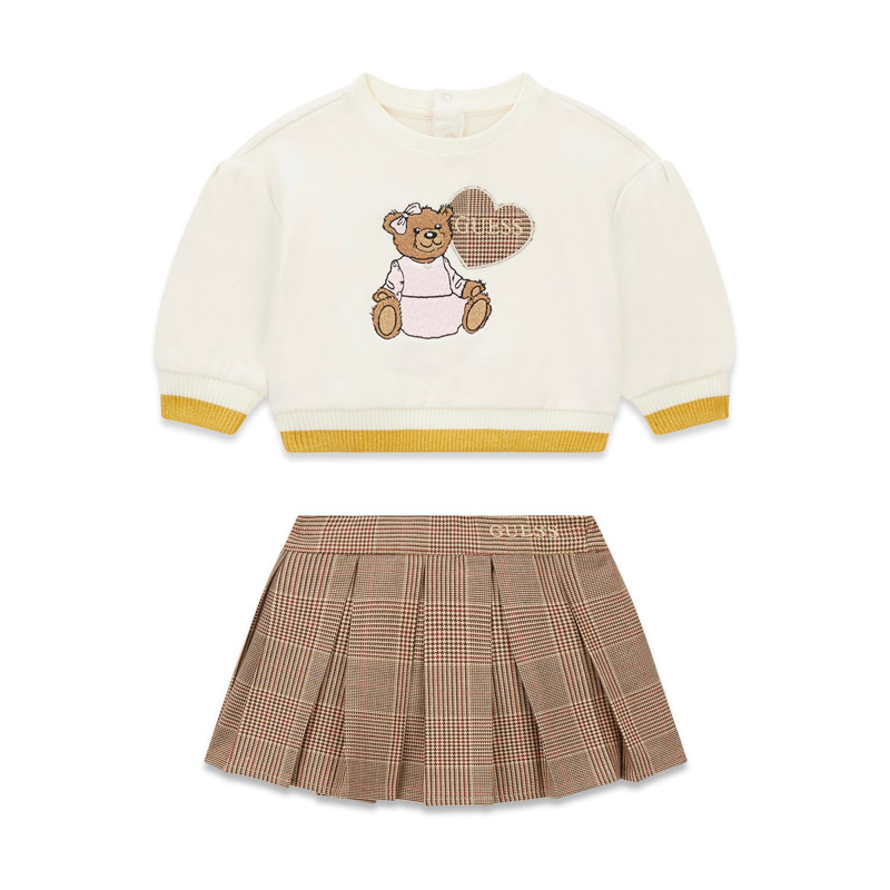 Бебешки комплект Guess за момиче 2ч с апликация мече