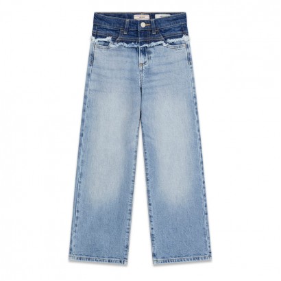 Детски дънки Guess за момиче с широк крачол и с лого