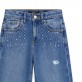 Детски дънки Guess за момиче с избелен ефект и камъни