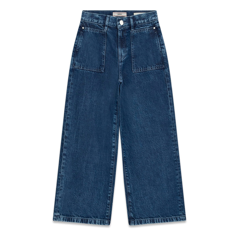 Детски дънки Guess за момиче с джобове отпред