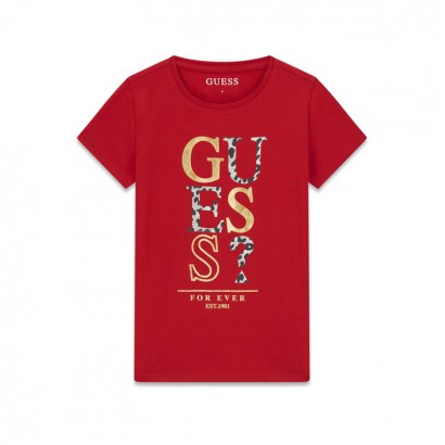 Детска тениска Guess за момиче с принтирано лого