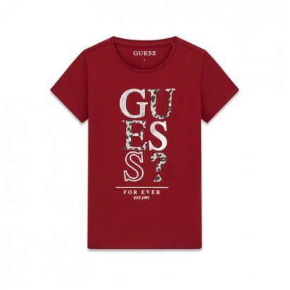 Детска тениска Guess за момиче с принтирано лого
