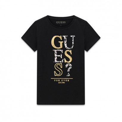 Детска тениска Guess за момиче с принтирано лого