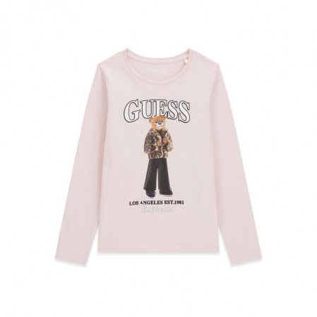 Детска блуза Guess за момиче с лого и мече