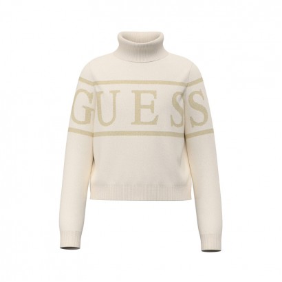 Детски пуловер Guess за момиче с висока яка