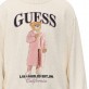 Детски пуловер Guess за момиче с мече и лого