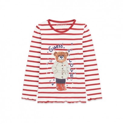 Детска блуза Guess за момиче с надпис Love и мече