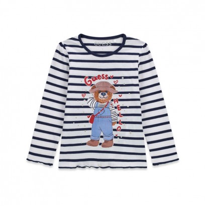 Детска блуза Guess за момиче с надпис Love и мече