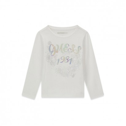 Детска блуза Guess за момиче с надпис 1981 и лого