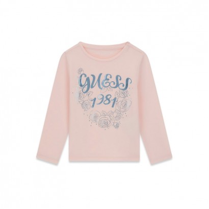 Детска блуза Guess за момиче с надпис 1981 и лого
