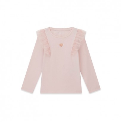 Детска блуза Guess за момиче с къдрици и малко сърце