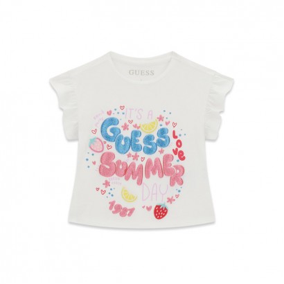 Детска тениска Guess за момиче с щампа Summer
