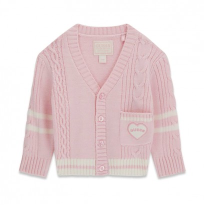 Бебешка жилетка Guess за момиче с бродерия лого
