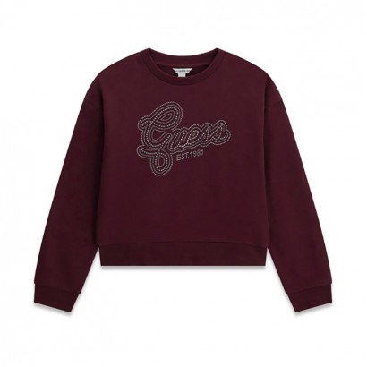 Детска блуза Guess за момиче с блестящо лого