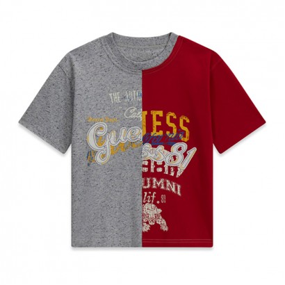 Детска тениска Guess за момче с лого и ефектен дизайн