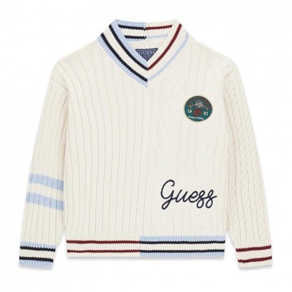 Детски пуловер Guess за момче с остро бие