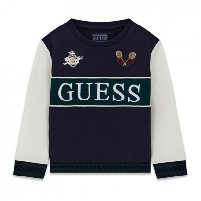 Детска блуза Guess за момче с бродерия и лого