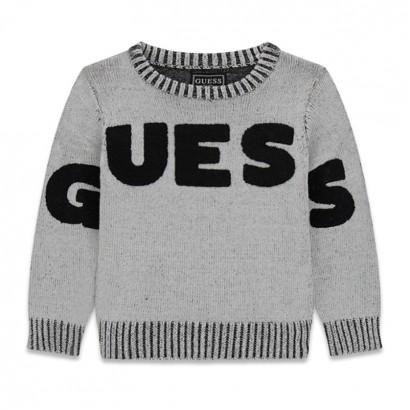 Детски пуловер Guess за момче с обло бие и лого
