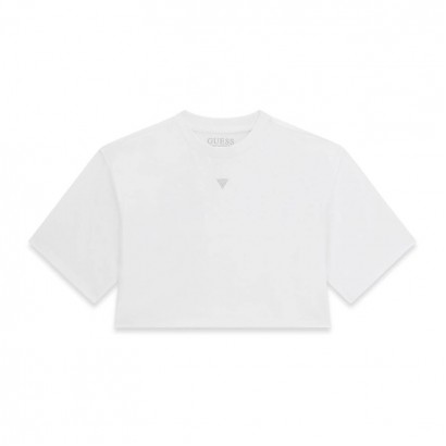 Детска къса тениска Guess за момиче с камъни