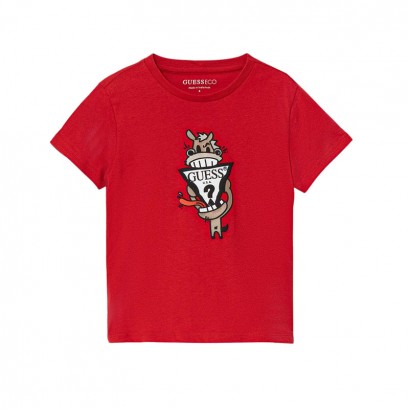 Детска тениска Guess за момче с интересна щампа и лого