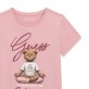Детска тениска с къс ръкав Guess за момиче с щампа на мече