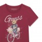 Детска тениска с къс ръкав Guess за момиче с щампа на мече