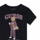 Детска тениска с къс ръкав Guess за момиче с щампа на мече